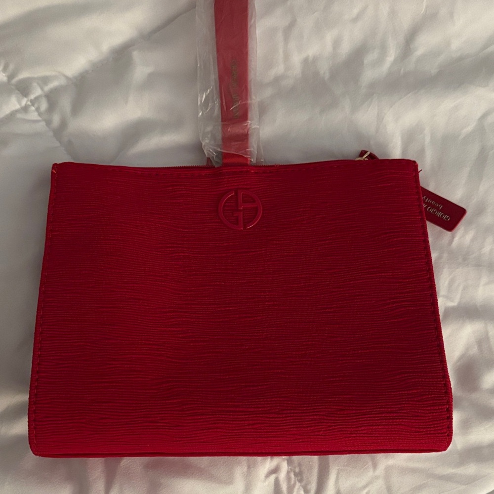 Georgio Armani Elegant Red Clutch Bag